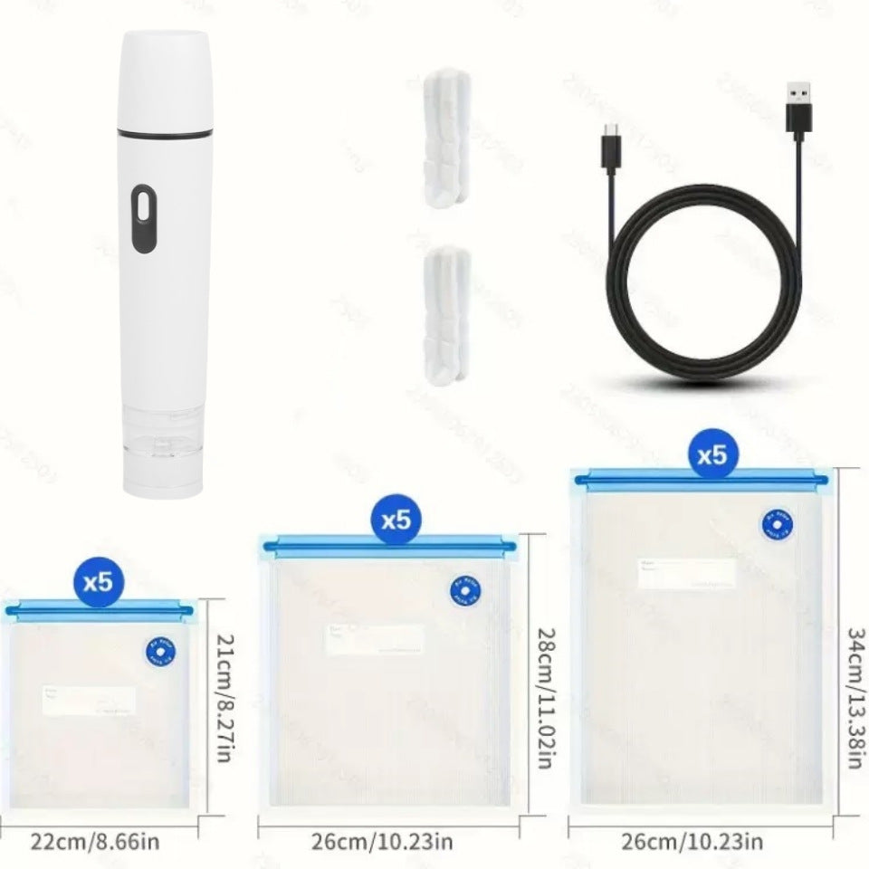 Electric vacuum pump for storage bags