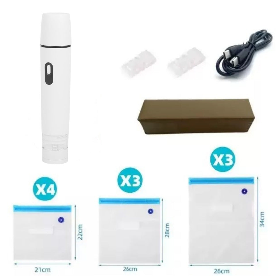 Electric vacuum pump for storage bags