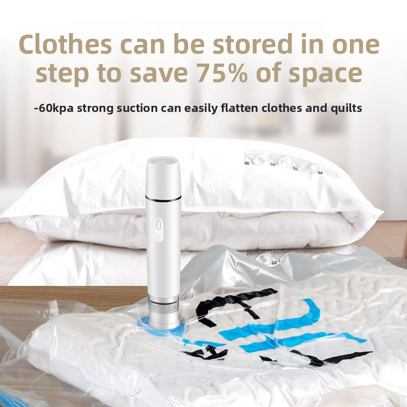 Electric vacuum pump for storage bags